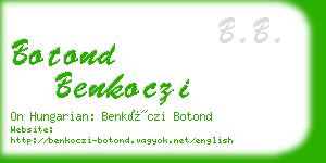 botond benkoczi business card